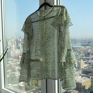 H&M green long sleeve top